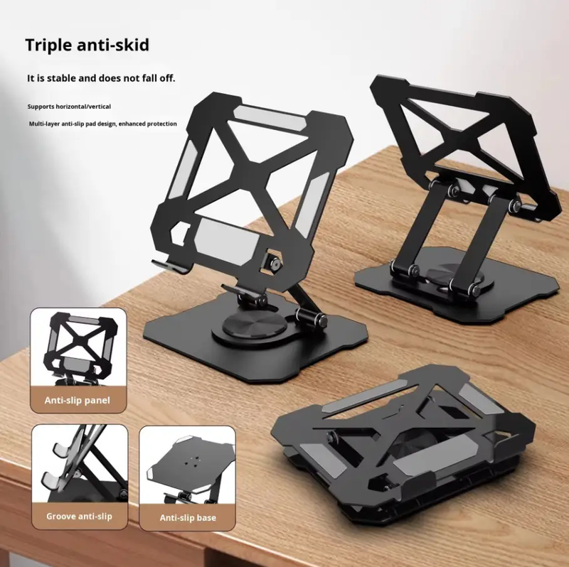 Multifunctional 360 Degree Rotation Adjustable Metal Stand for Tablet, PC & Desktop by techplus
