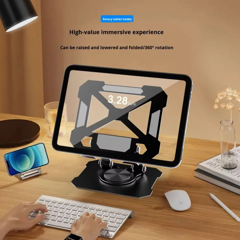 Multifunctional 360 Degree Rotation Adjustable Metal Stand for Tablet, PC & Desktop by techplus