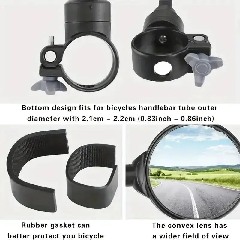 360° Rotatable Bicycle Handlebar Mirror by Habicare
