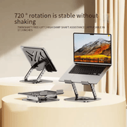 360° Rotating Adjustable Aluminum Laptop & Tablet Stand for Desktop by techplus