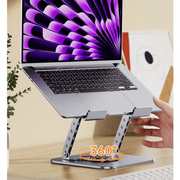360° Rotating Adjustable Aluminum Laptop & Tablet Stand for Desktop by techplus