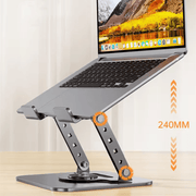 360° Rotating Adjustable Aluminum Laptop & Tablet Stand for Desktop by techplus