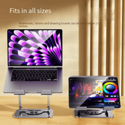 360° Rotating Adjustable Aluminum Laptop & Tablet Stand for Desktop by techplus