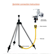 360° Rotating Garden Sprinkler with Tripod Irrigation Stand by Habicare