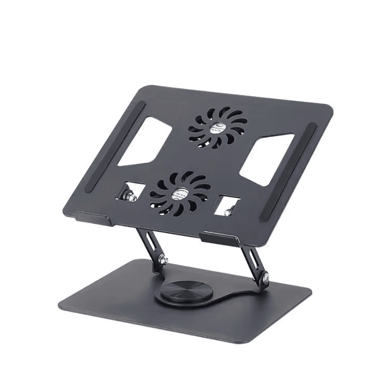 techplus 360° Rotating Laptop Stand with Dual Cooling Fans – Foldable Adjustable Laptop Riser Default Title 360° Rotating Laptop Stand with Dual Cooling Fans – Foldable Adjustable Laptop Riser Default Title
