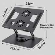 techplus 360° Rotating Laptop Stand with Dual Cooling Fans – Foldable Adjustable Laptop Riser Default Title 360° Rotating Laptop Stand with Dual Cooling Fans – Foldable Adjustable Laptop Riser Default Title