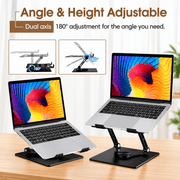 techplus 360° Rotating Laptop Stand with Dual Cooling Fans – Foldable Adjustable Laptop Riser Default Title 360° Rotating Laptop Stand with Dual Cooling Fans – Foldable Adjustable Laptop Riser Default Title