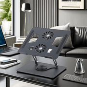 techplus 360° Rotating Laptop Stand with Dual Cooling Fans – Foldable Adjustable Laptop Riser Default Title 360° Rotating Laptop Stand with Dual Cooling Fans – Foldable Adjustable Laptop Riser Default Title