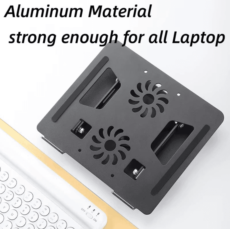 techplus 360° Rotating Laptop Stand with Dual Cooling Fans – Foldable Adjustable Laptop Riser Default Title 360° Rotating Laptop Stand with Dual Cooling Fans – Foldable Adjustable Laptop Riser Default Title