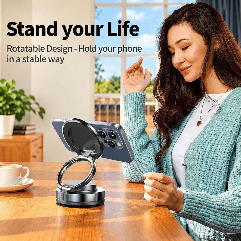 techplus 360° Rotating Magnetic Phone Holder – Foldable Vacuum Suction Mount Default Title 360° Rotating Magnetic Phone Holder – Foldable Vacuum Suction Mount Default Title