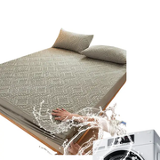 Waterproof Mattress Protector Grey 1.98x2.03m by salelink.co.nz