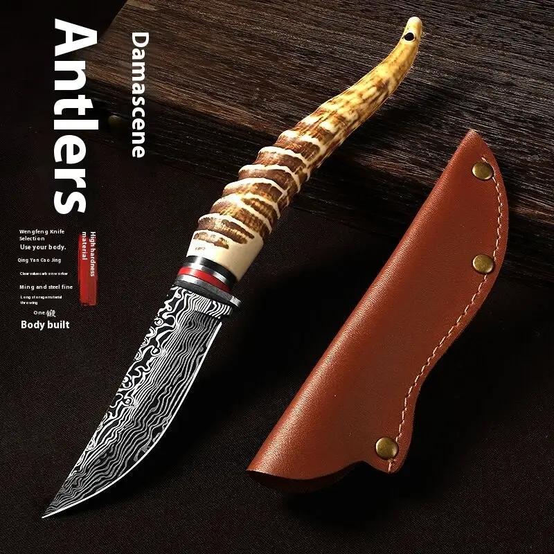 Factory Mongolia Handle Meat Knife Antlers Knife by China Dropship