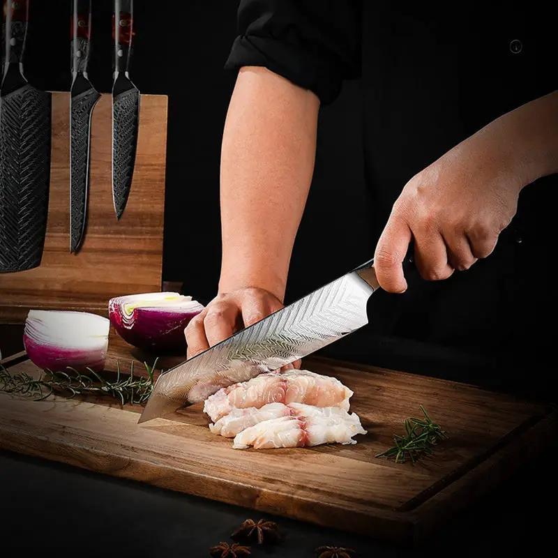 67 Layers Damascus Steel Kitchen Knife Kit 127g Cleaver by China Dropship