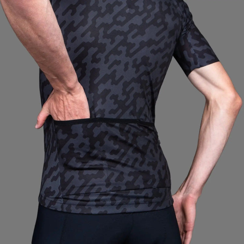 Euro Cycling NZ Clothing Bioracer Spitfire Jersey SS Black Noise Bioracer Spitfire Short Sleeve Cycling Jersey Black