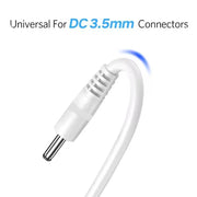 Barrel Jack Power Cable - 3.5mm x 1.35mm charger (White) 1m by 9eight5