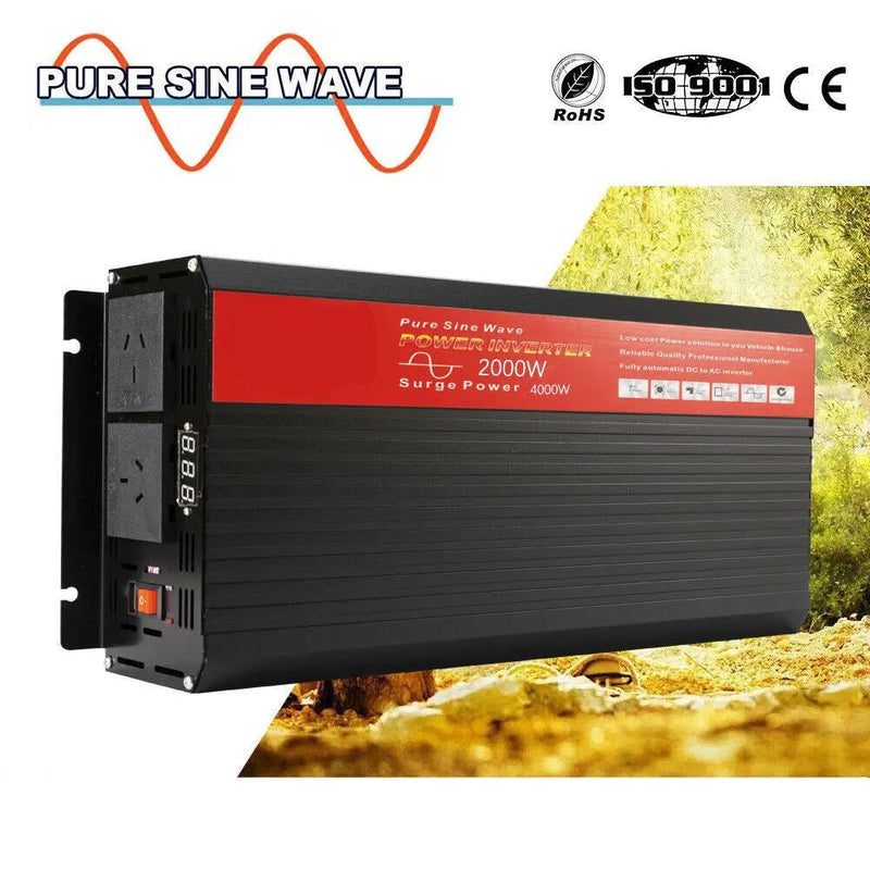 Power Inverter Pure Sine Wave 2000w Max 4000w 12v-240v Car Caravan Camping Boat by salelink.co.nz