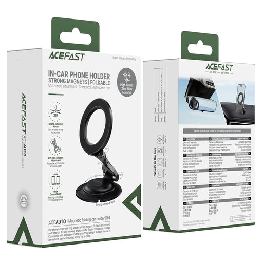 BroDeals Magnetic Foldable Car Phone Holder With 3 Axis Adjustable Arm D64 Magnetic Foldable Car Phone Holder D64 With 3 Axis