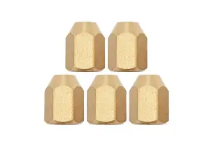 Brass Flare Nut - 1/2" Hex - 3/8" UNF - 5 Pack