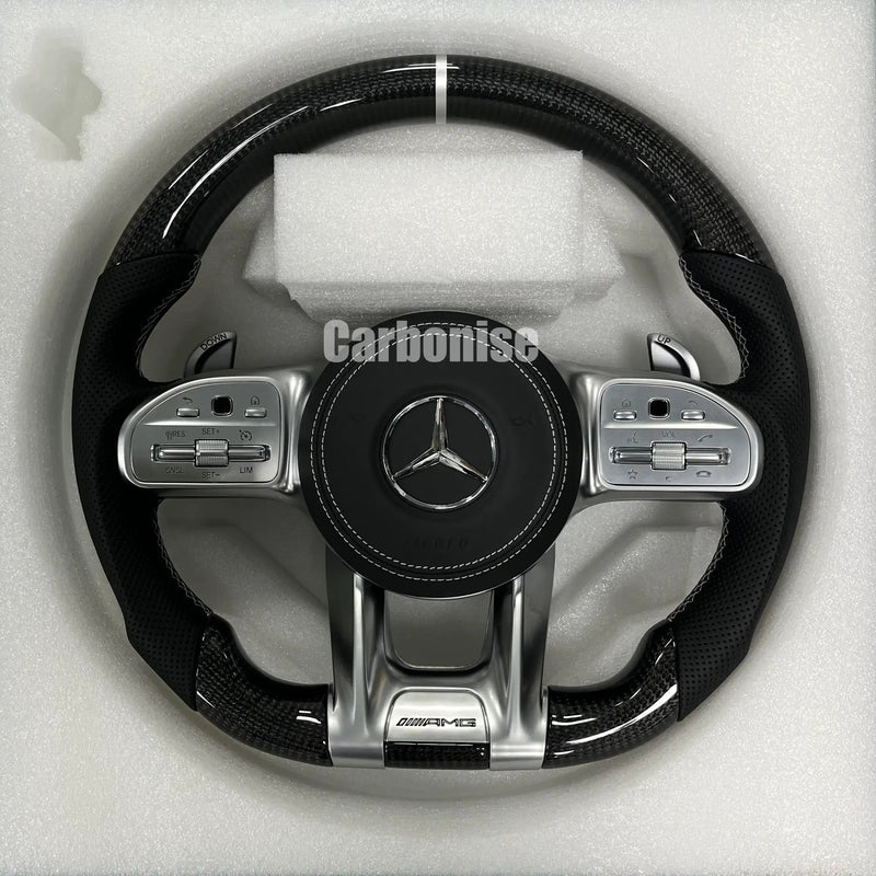 Mercedes-Benz Steering Wheel (Carbon Fiber+Perforated Leather) #36 by CARBONISE