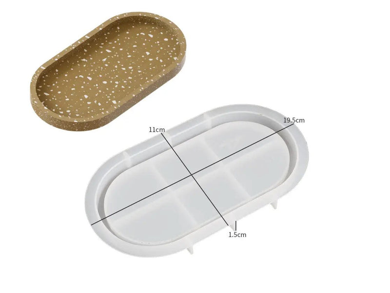 Plate Moulds - Large Tray Resin Mould, Craft Jewelry Making Tools Epoxy Mould Resin Mould Silicone Mould (Oval) by Resin Art NZ