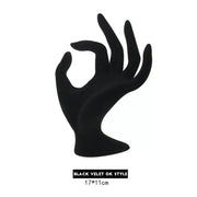 dealonline.co.nz dealonlinenz Female Hand Mannequin Model Black Velvet Jewellery Display Stand Black Velvet Female Mannequin Hand For Jewelry Display