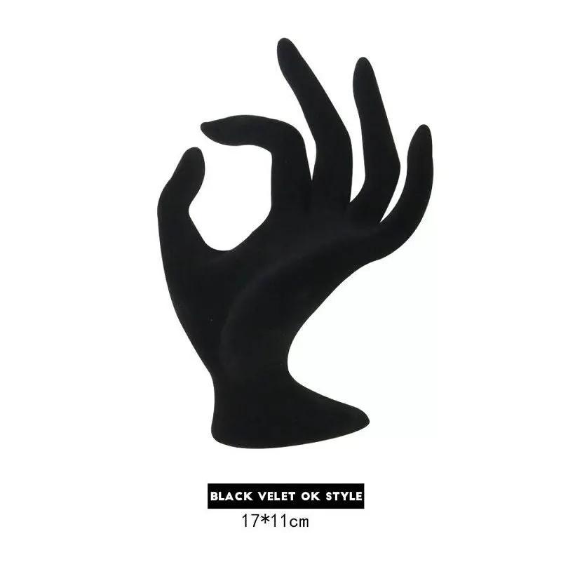 Female Mannequin Hand Arm Women Display Base Gloves Jewelry Model Black - VELVET by dealonline.co.nz