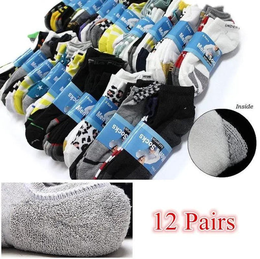 12 Pairs Unisex Sport Socks Cushion Socks Ankle Socks by dealonline.co.nz