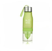 Green Drinking Water Bottle with Fruit Infuser Cup Outdoor Sports Travel 650ml by salelink.co.nz