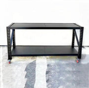 Black Movable WorkBench / 4 Wheels / 101x200x60CM by dealonline.co.nz
