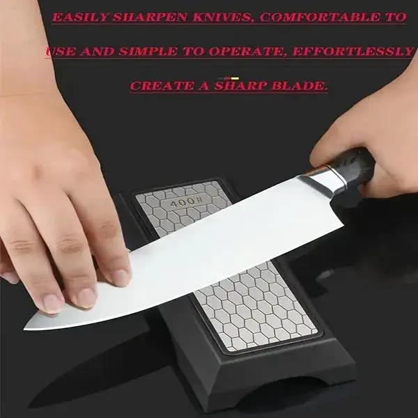 Diamond Double-sided Sharpening Stone 400#/1000# With Coarse And Fine Grit And Non-slip Base - Suitable For Kitchen Knives, Chisels, Axes, And Woodworking Tools, Providing Practical Gifts For The Home - black by China Dropship