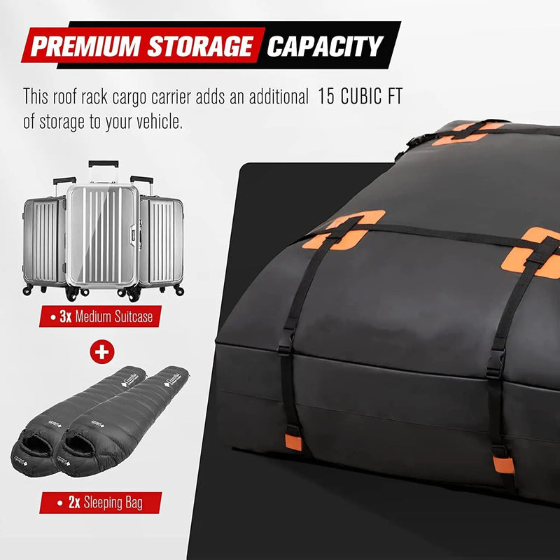Waterproof Roof Top Rack Bag Cargo Carrier Car Luggage Storage Outdoor by salelink.co.nz