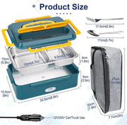 Portable Electric Heated Heating Lunch Box Bento Food Warmer 12V by salelink.co.nz