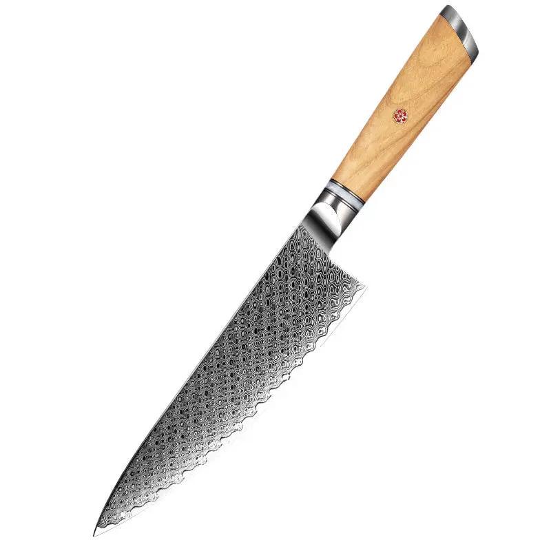 Damascus Steel Olive Wood Chefs Knife 132E Fruit Knife by China Dropship