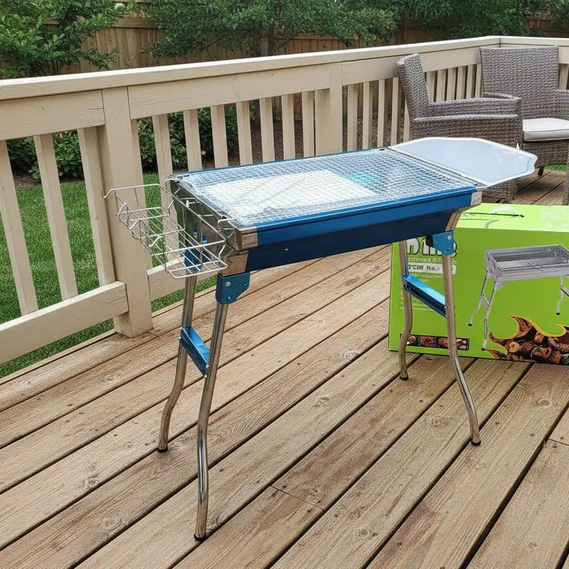 BBQ Stove Foldable Stainless Steel Charcoal BBQ Stove Grill by dealonline.co.nz