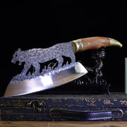 Forged Knife Meat Cleaver Slaughter Sharp Figured Vegetable Cutter Kitchen Cooking Tools Silver by China Dropship