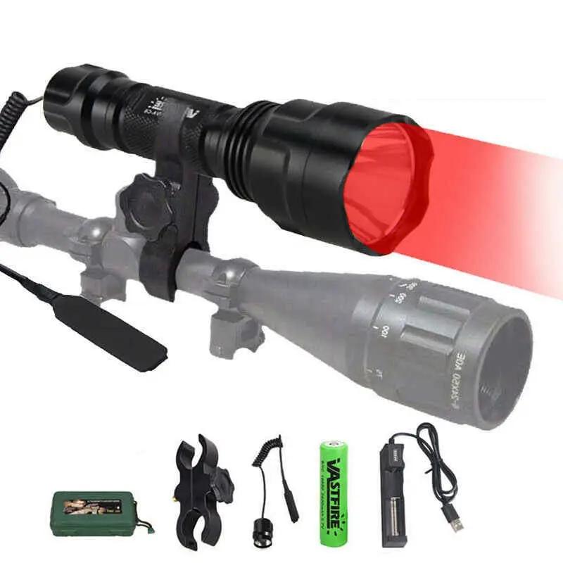 Tactical Red Flashlight Hunting Torch Light Camping Lamp Scope by salelink.co.nz