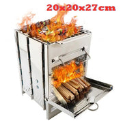 20x20x27cm Camping Stove Wood BBQ Gril Portable Outdoor by salelink.co.nz