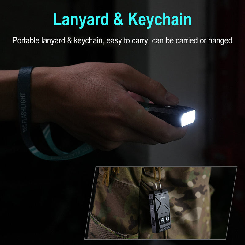BORUIT EV15 Mini Light Rechargeable Torch EDC Work Lamp Keychain LED Flashlight by China Dropship