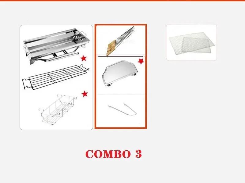 Foldable Stainless Steel BBQ Stove Grill Combo 3 by dealonline.co.nz
