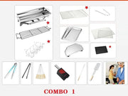 Foldable Stainless Steel BBQ Stove Grill Combo 1 by dealonline.co.nz