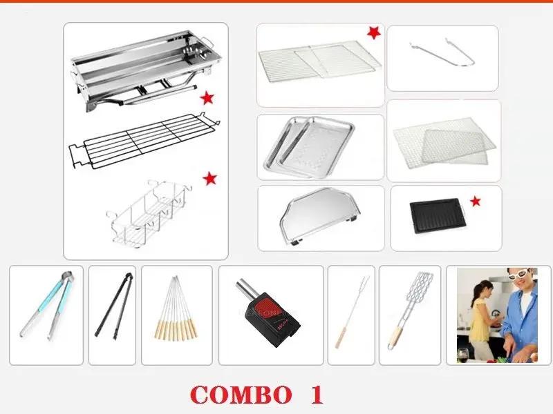 Foldable Stainless Steel BBQ Stove Grill Combo 1 by dealonline.co.nz