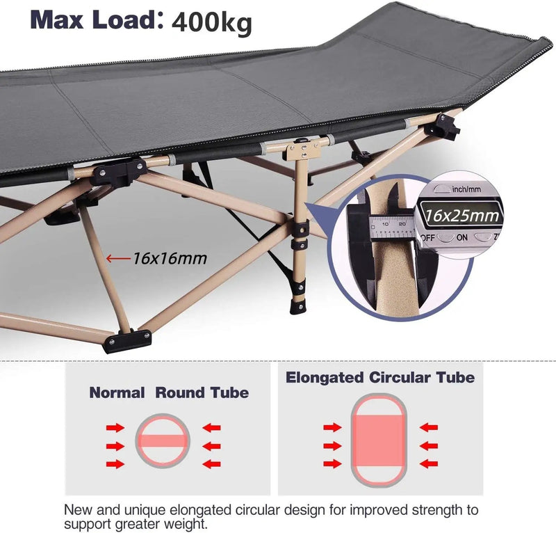 Folding Camping Stretcher Bed 190x71x36cm by salelink.co.nz