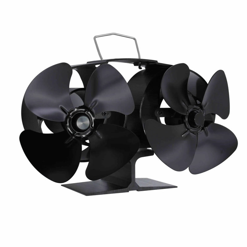 Two Heads Stove Fan Wood Log Burner Fireplace by salelink.co.nz