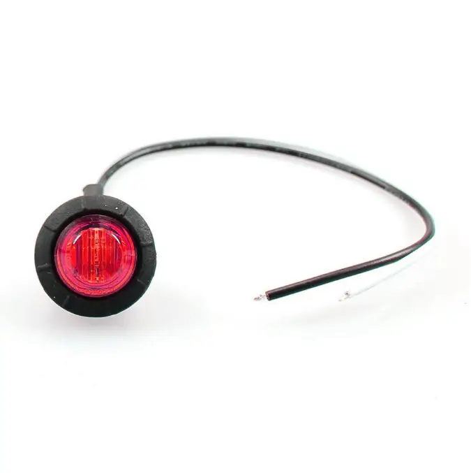 10X Round Marker Lights Red LED Truck Trailer Side Clearance Indicators Light by salelink.co.nz