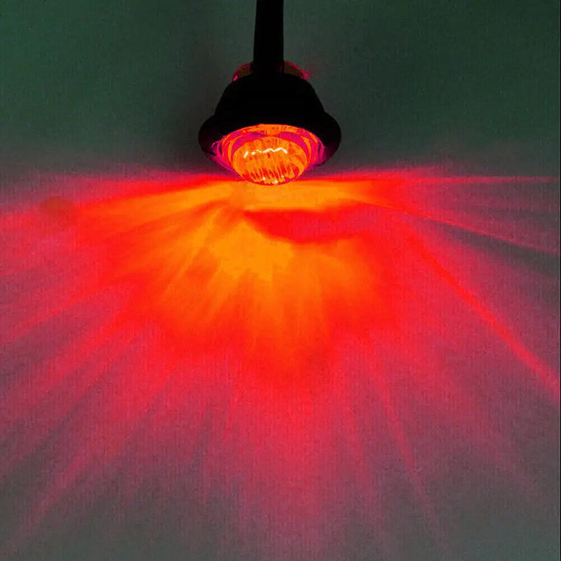 10X Round Marker Lights Red LED Truck Trailer Side Clearance Indicators Light by salelink.co.nz
