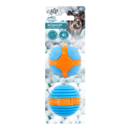 Animal Addiction Limited Dog Toy AFP Meta Dual Squeeze Ball 6.3cm 2pk AFP Meta Dual Squeeze Ball 6.3cm 2pk