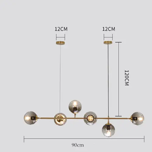 Modern Hanging Lamp Ceiling Light Roung Grey Glass Lampshade by salelink.co.nz
