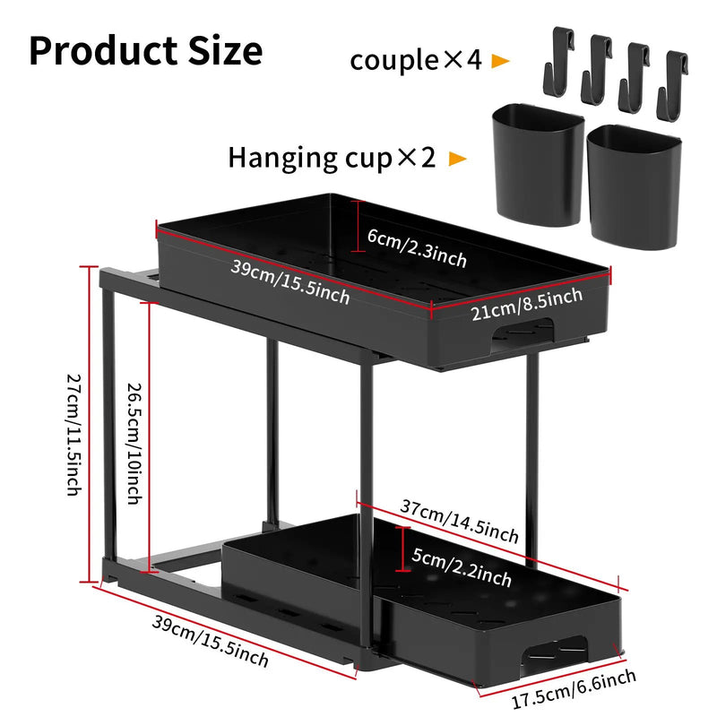 Under Sink Storage Kitchen Bathroom Cabinet Organizer by salelink.co.nz