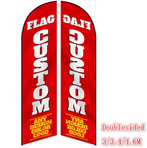 CUSTOM MADE 3.4m Drill/SET Commercial Feather Banner Flag by dealonline.co.nz