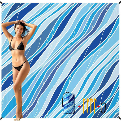 Waterproof Sandproof Beach Blanket 210x200cm by salelink.co.nz